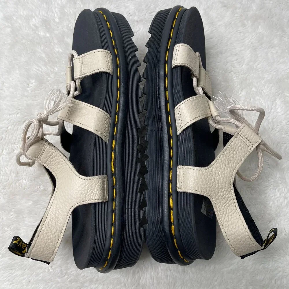 Dr. Martens Women's White Black Nartilla Platform Sandals Shoes Size 11 - Picture 7 of 9